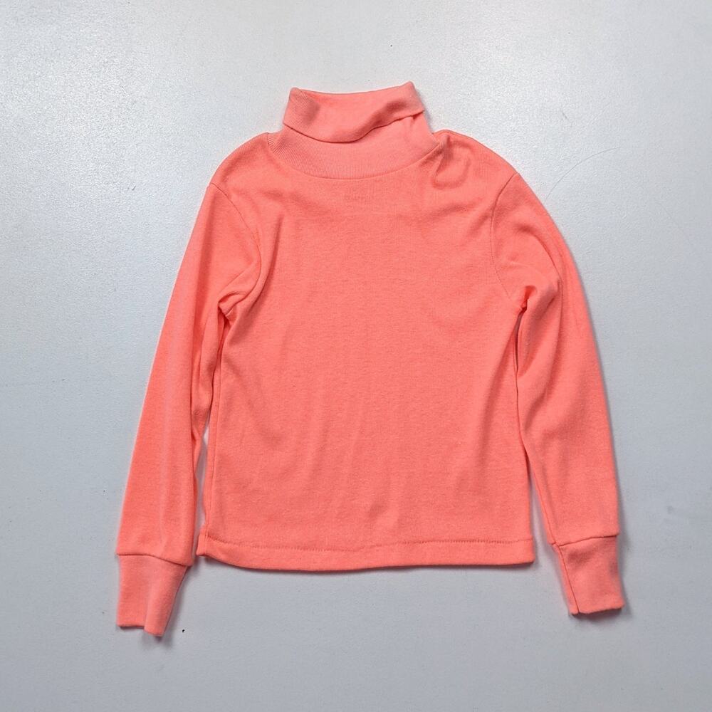 Vintage Dobie Turtleneck Unisex Kids Size 3T Peach Long Sleeve Basic Layering
